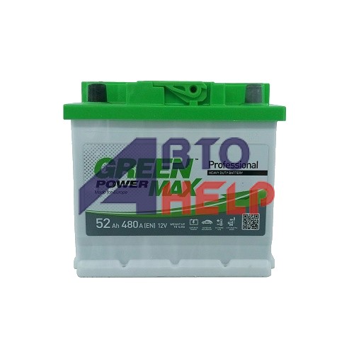 Автомобильный аккумулятор GREEN POWER MAX 6СТ-52Ah АзЕ 480A (EN)