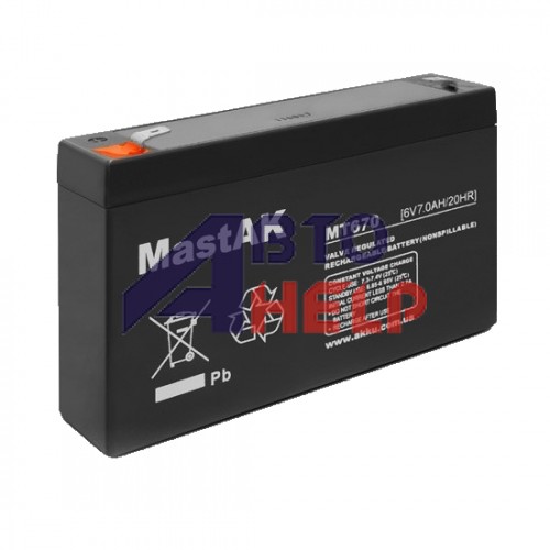 Аккумулятор AGM 6V, 7Ah, MastAK MT670