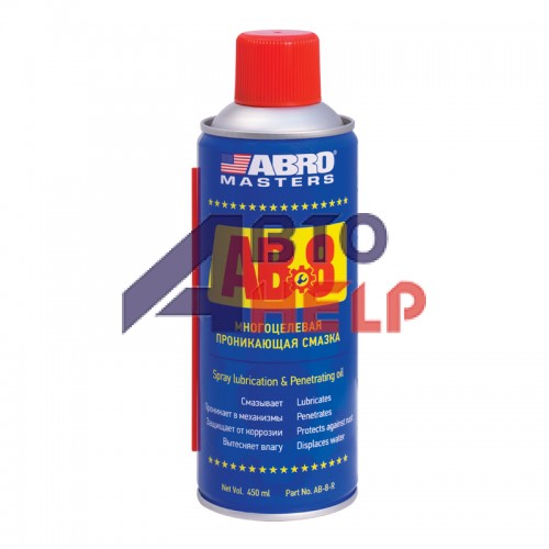 Смазка проникающая ABRO Spray Lubricaton & Penetrating oil многофункциональная AB-8-R 450мл