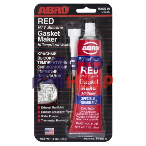 Герметик прокладок ABRO Red Gasket Maker +343°C красный 11-AB 85г