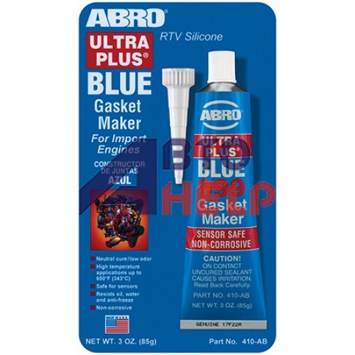 Герметик прокладок ABRO Ultra Plus Blue Gasket Maker +343°C синий 410-AB 85г