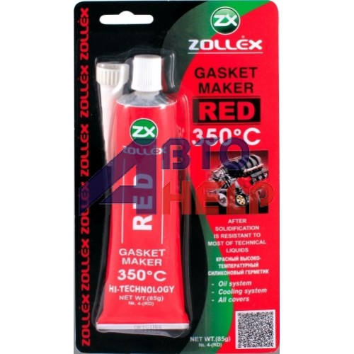 Герметик прокладок Zollex Red Gasket Maker +350°C красный 25г