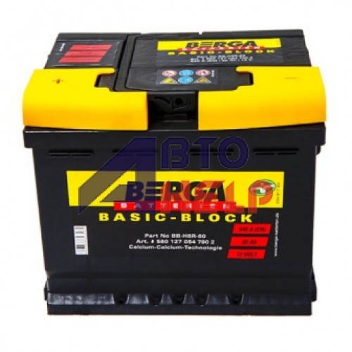 Аккумулятор BERGA 6СТ-60А Аз Basic Block (540EN) (560127054)