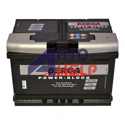 Автомобильный аккумулятор BERGA Power Block 6СТ-77Ah АзЕ 780A (EN) 577400078