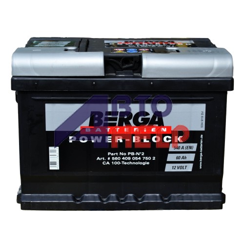Аккумулятор BERGA 6СТ-60 АзЕ Power Block (540EN)