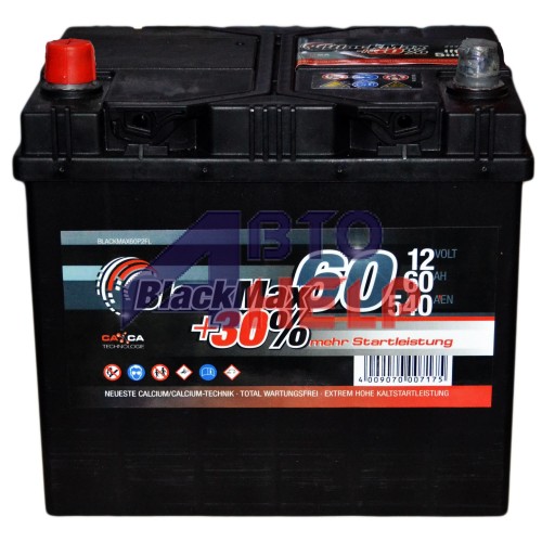 Аккумулятор BlackMax 6СТ-60Ah Аз B4025 ASIA (540EN)