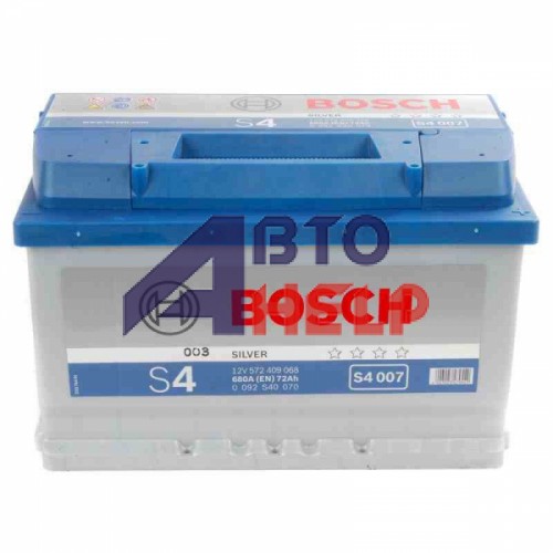 Аккумулятор BOSCH S4 6СТ-72Ah АзЕ (S4007) (680EN)