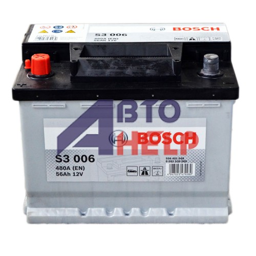 Аккумулятор BOSCH S3 6СТ-56Ah Аз (S3006) (480EN)