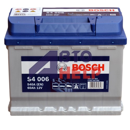 Аккумулятор BOSCH S4 6СТ-60Ah Аз (S4006) (540EN)