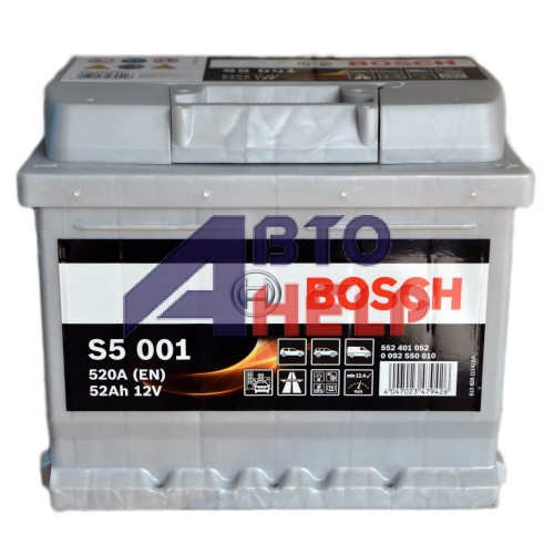 Аккумулятор BOSCH S5 6СТ-52Ah АзЕ (S5001) (520EN)