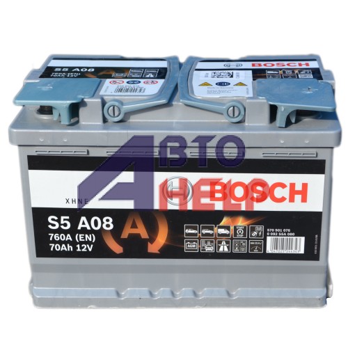 Аккумулятор BOSCH 6СТ-70 АзЕ (S6008) AGM Start-Stop (760EN)
