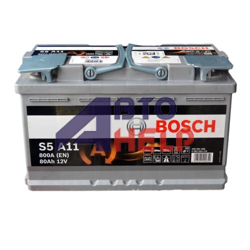 Аккумулятор BOSCH 6СТ-80 АзЕ (S5A11) AGM Start-Stop (800EN)