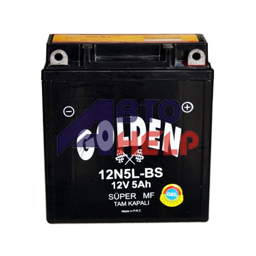 Аккумулятор мото GOLDEN 12V, 5Ah MF (70EN) (12N5L-BS)