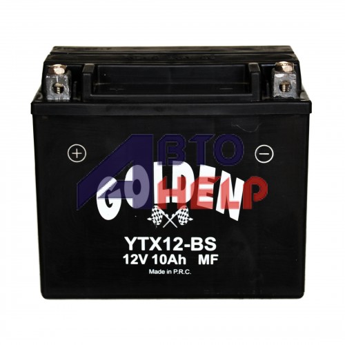 Аккумулятор мото GOLDEN 12V, 10Ah MF (190EN) (YTX12-BS)