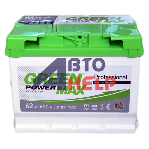 Аккумулятор GREEN POWER 6СТ-62 Аз MAX (600EN)