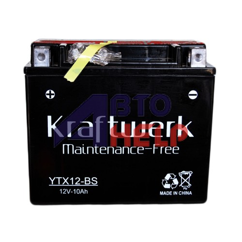 Аккумулятор мото KRAFTWERK 6СТ-10Ah Аз YTX12-BS (160EN)