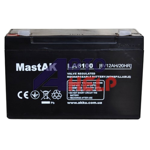 Аккумулятор тяговий MastAK MT6100 3СТ-10Ah Аз AGM