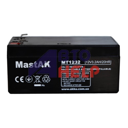 Аккумулятор тяговий MastAK MT1232 6СТ-3,5Ah AGM