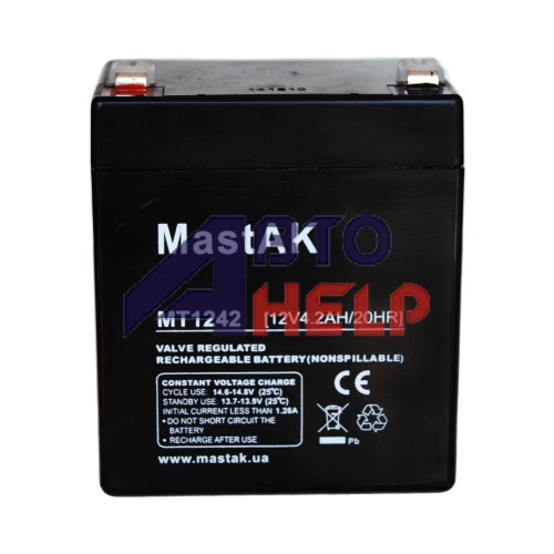 Аккумулятор тяговий MastAK MT1242 6СТ-4,2Ah Аз AGM
