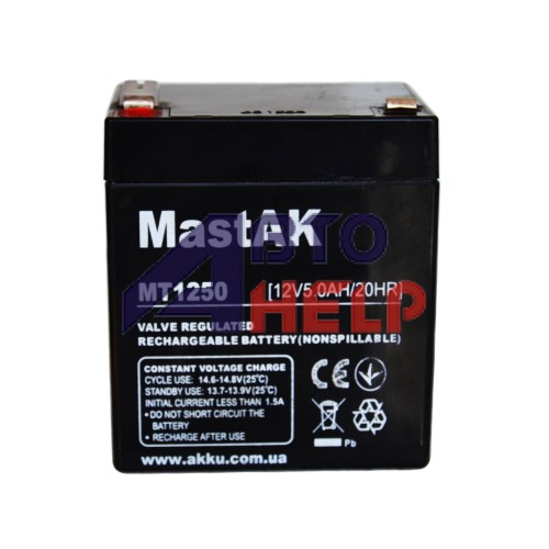 Аккумулятор тяговий MastAK MT1250 6СТ-5Ah Аз AGM