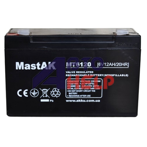 Аккумулятор тяговый MastAK MT6120 3СТ-12Ah AGM