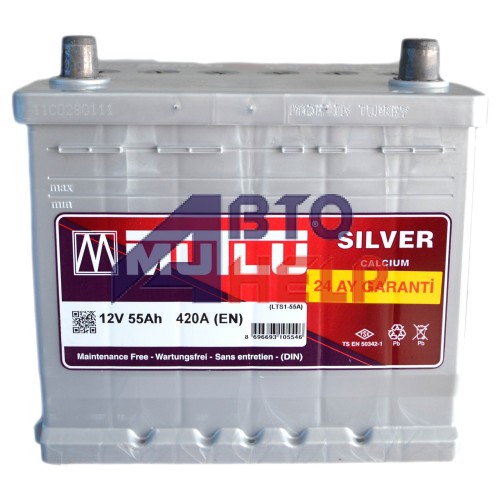Аккумулятор Mutlu 6СТ-55Ah АзЕ Asia Silver HONDA (420EN) без нижн. Бурта