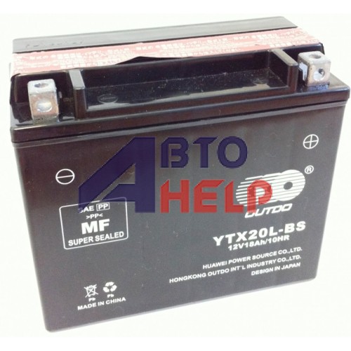 Аккумулятор мото Outdo 6СТ-18Ah AGM (YTX20L-BS)