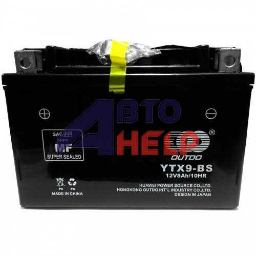 Аккумулятор мото Outdo 6СТ-9Ah AGM (YTX9-BS12V)