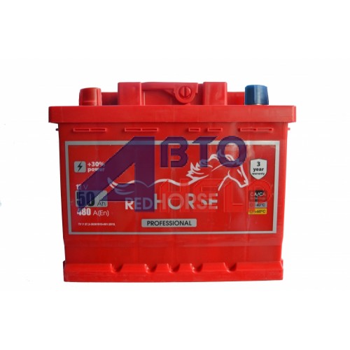 Аккумулятор RED HORSE 6СТ-50 Аз Н Professional Line (480EN)