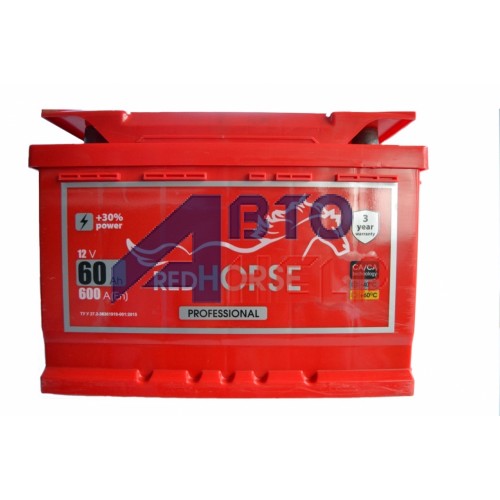 Аккумулятор RED HORSE 6СТ-60 Аз Н Professional Line (600EN)