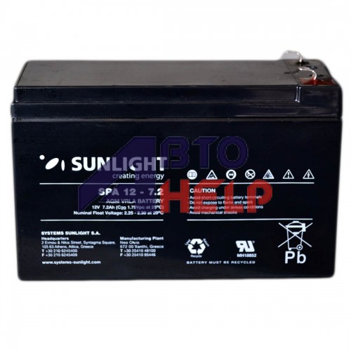 Аккумулятор тяговий SUNLIGHT SPa 6СТ-7.2Ah