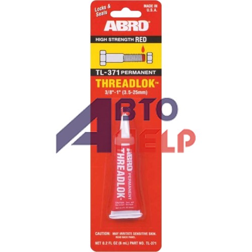 Фиксатор резьбы ABRO Threadlok 3,5-25мм для неразборных соединеный  (TL-371) (6мл)