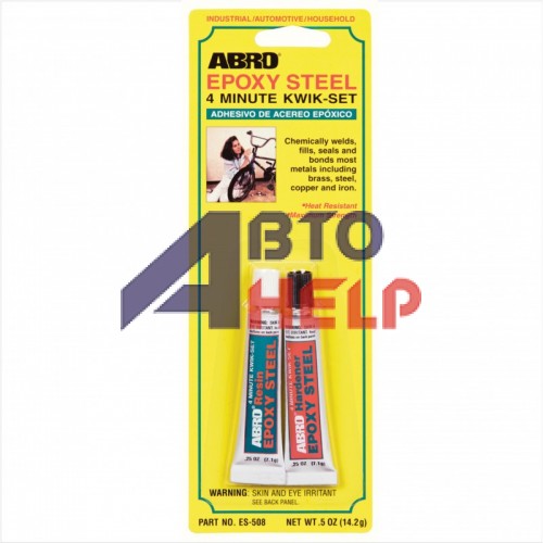 Клей ABRO 4-минутный Epoxy Steel для металла (ES-508) (14,2г)