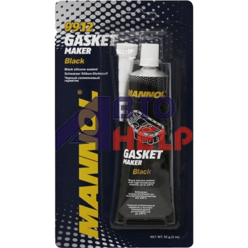 Герметик прокладки MANNOL Gasket Maker 230°C силиконовый черный (9912) (85г)