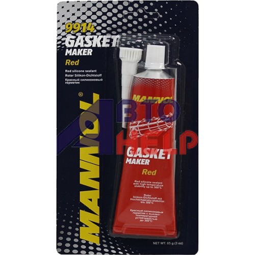 Герметик прокладки MANNOL Gasket Maker 300°C силиконовый красный (9914) (85г)
