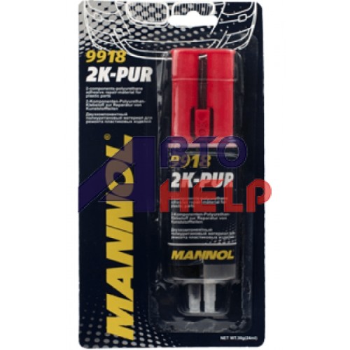 Клей MANNOL 2К-PUR двухкомпонетный полиуритановый для пластика (9918) (30г)