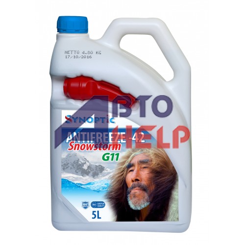 Антифриз Synoptic G11 -42 Snowstorm -38°C синий (5л)