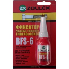 Фиксатор резьбы Zollex Threadlocker для неразборных соединеный красный (BFS-6) (10г)