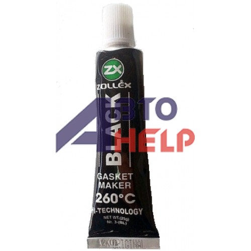 Герметик прокладки Zollex Gasket Maker Black 260°C черный (3-bl) (25г)