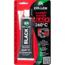 Герметик прокладки Zollex Gasket Maker Black 260°C черный (3-bl) (85г)
