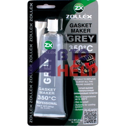 Герметик прокладки Zollex Gasket Maker Grey 350°C серый (5-ge) (85г)