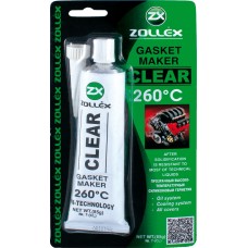 Герметик прокладки Zollex Gasket Maker Clear 260°C прозрачный (7-cl) (85г)