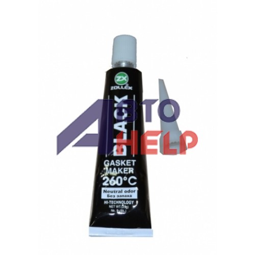 Герметик прокладки Zollex Black Gasket Maker Premium 260°C черный (9-bl)(25г)