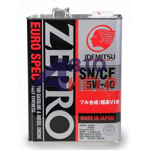 Автомобильное моторное масло IDEMITSU ZEPRO Euro Spec 5W-40 4л
