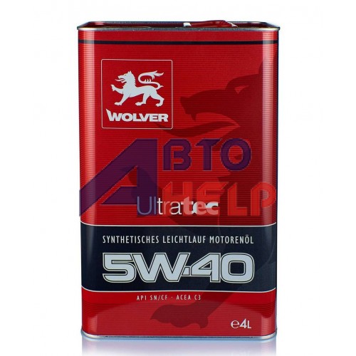 Автомобильное моторное масло WOLVER Ultratec 5W-40 4л