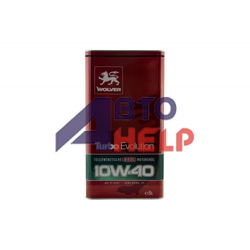 Автомобильное моторное масло WOLVER Turbo Evolution 10W-40 5л