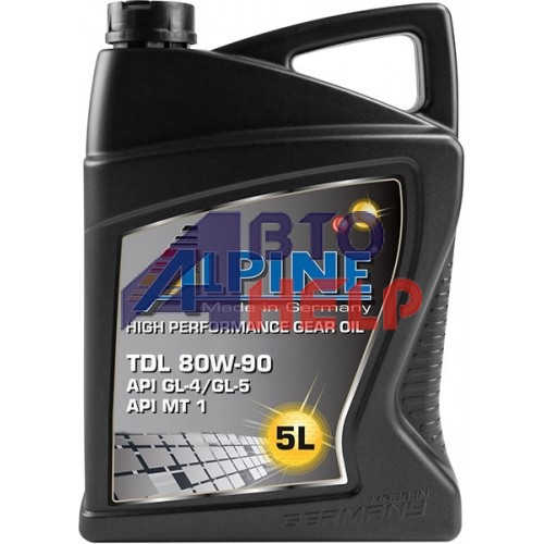 Масло трансмиссионное ALPINE Gear Oil TDL API GL-4/GL-5 80W-90 (5л)