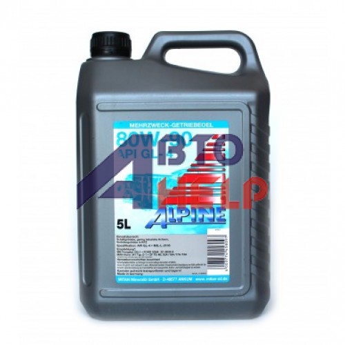 Масло трансмиссионное полусинтетическое ALPINE Gear Oil TS GL-4 80W-90 (5л)