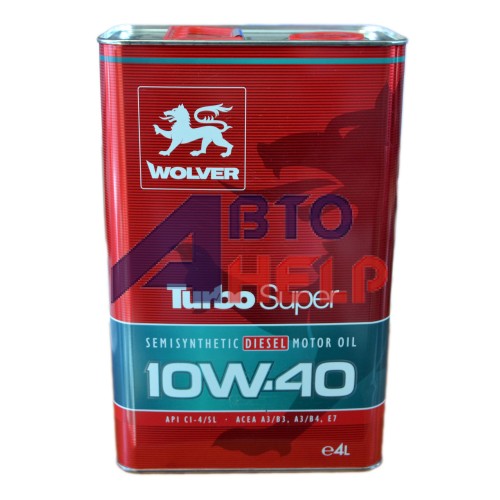 Масло моторное WOLVER Turbo Super 10W-40 (4л)