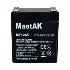 Аккумулятор тяговий MastAK MT1245 6СТ-4,5Ah Аз AGM